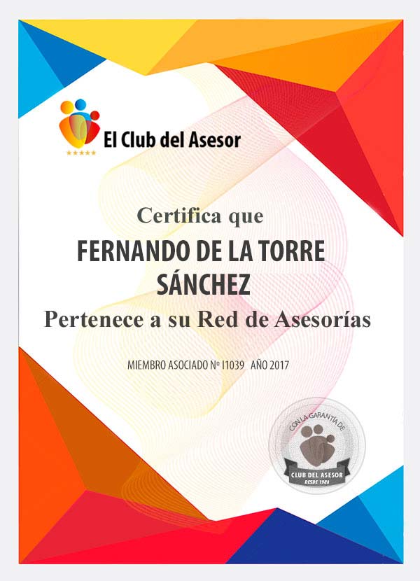 Asesor Fernando de la Torre Sánchez pertenece a la Red de Asesorías del Club del Asesor