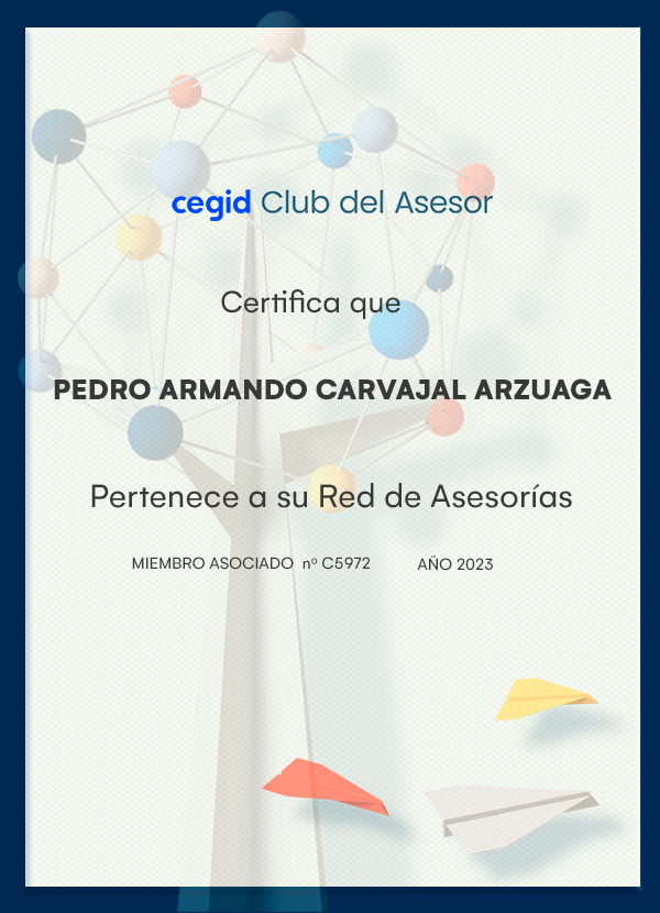 PEDRO ARMANDO CARVAJAL ARZUAGA - miembro asociado Cegid Club del Asesor