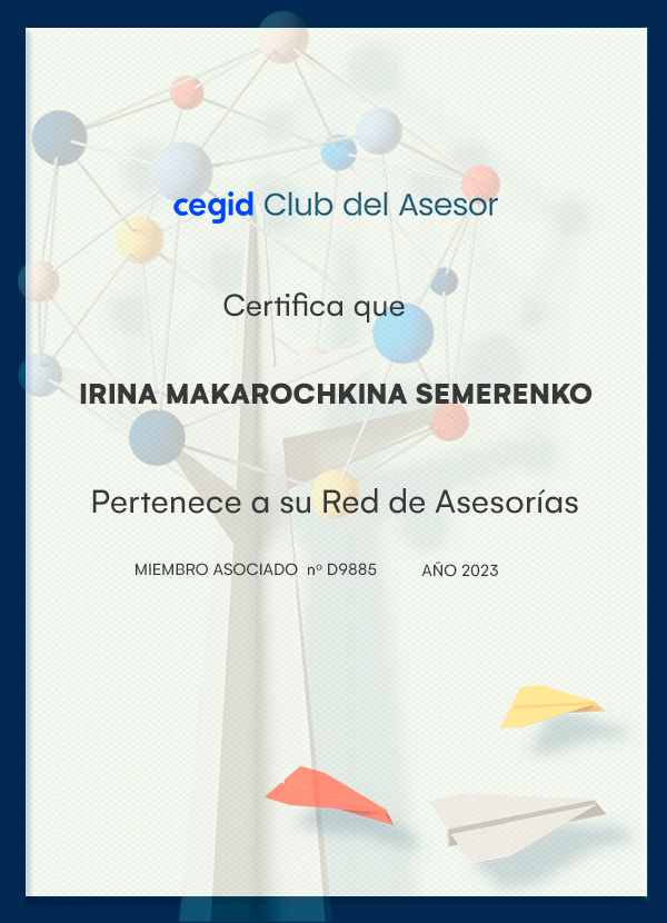 IRINA MAKAROCHKINA SEMERENKO - miembro asociado Cegid Club del Asesor