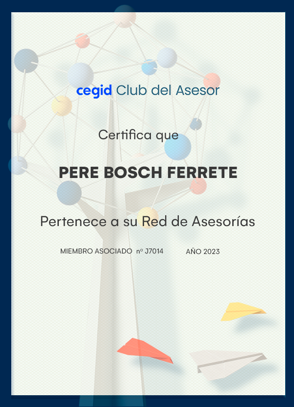 PERE BOSCH FERRETE - miembro asociado Cegid Club del Asesor