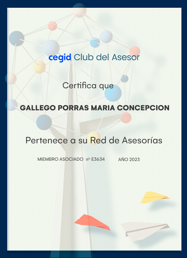 GALLEGO PORRAS MARIA CONCEPCION - miembro asociado Cegid Club del Asesor